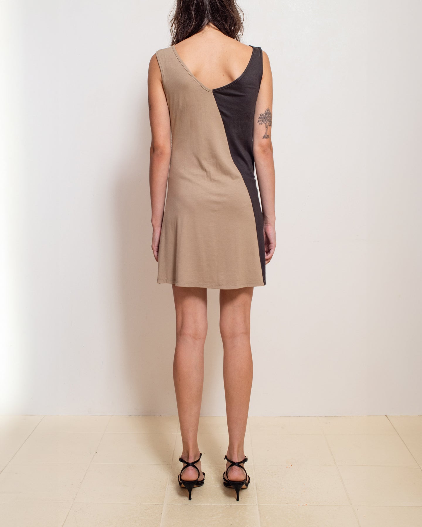 Brown Combo Fever Mini Dress